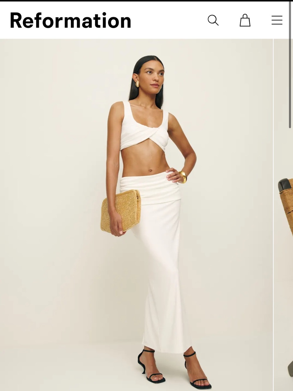 Reformation Eleni Two Piece White Set